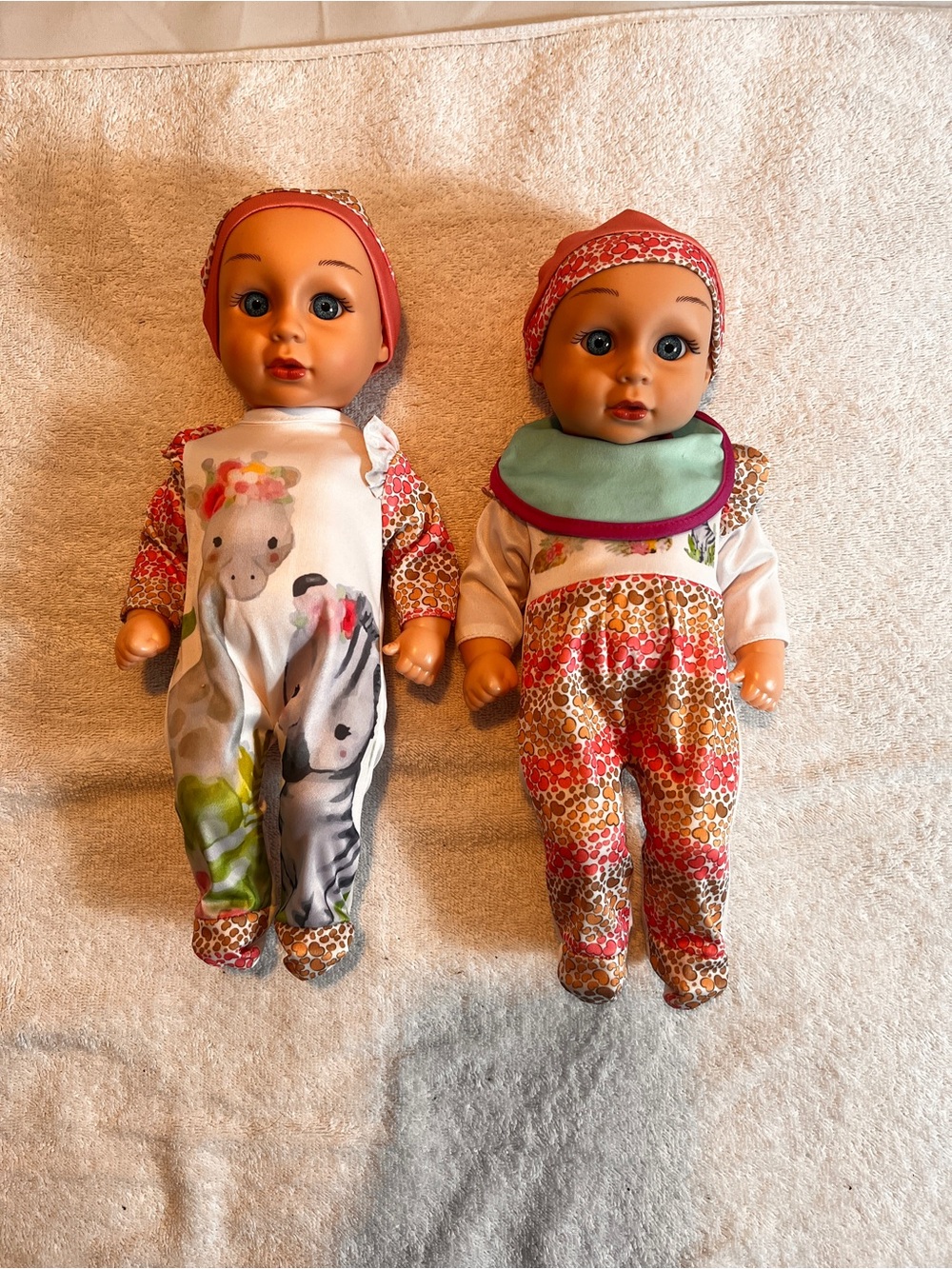 Twin Baby Dolls Set - Pink and Multicolor Outfits lolkiñ